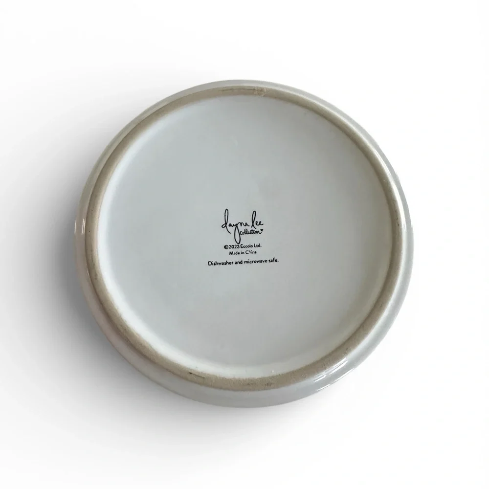 Eccolo Dayna Lee collection I love my human ceramic pet food dish NWOT